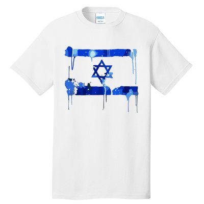 Marina Medvin Wearing Distressed Israeli Flag Tall T-Shirt