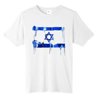 Marina Medvin Wearing Distressed Israeli Flag Tall Fusion ChromaSoft Performance T-Shirt