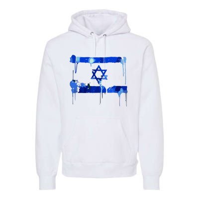 Marina Medvin Wearing Distressed Israeli Flag Premium Hoodie