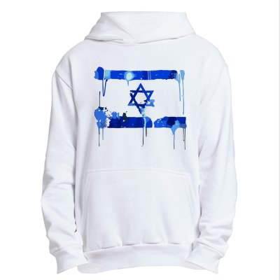 Marina Medvin Wearing Distressed Israeli Flag Urban Pullover Hoodie