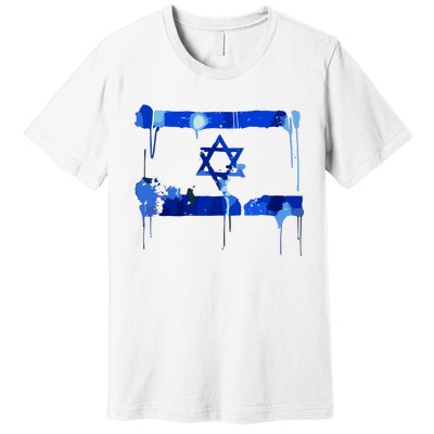 Marina Medvin Wearing Distressed Israeli Flag Premium T-Shirt