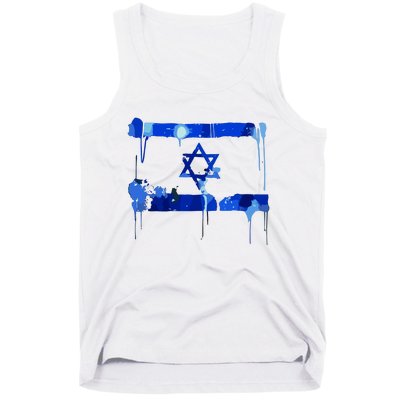 Marina Medvin Wearing Distressed Israeli Flag Tank Top