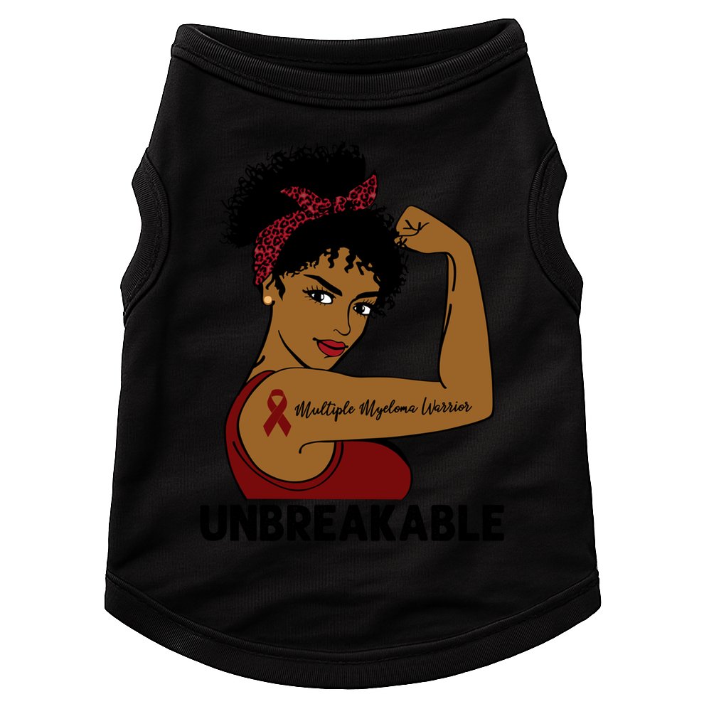 Multiple Myeloma Warrior Black Unbreakable Awareness Gift Doggie Tank