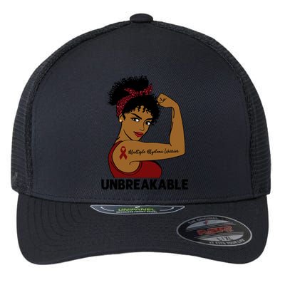 Multiple Myeloma Warrior Black Unbreakable Awareness Gift Flexfit Unipanel Trucker Cap