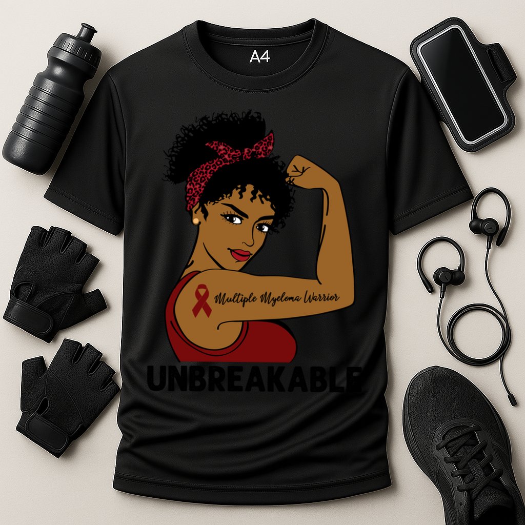 Multiple Myeloma Warrior Black Unbreakable Awareness Gift Cooling Performance Crew T-Shirt
