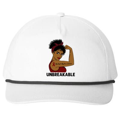 Multiple Myeloma Warrior Black Unbreakable Awareness Gift Snapback Five-Panel Rope Hat