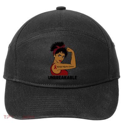 Multiple Myeloma Warrior Black Unbreakable Awareness Gift 7-Panel Snapback Hat