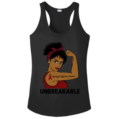 Multiple Myeloma Warrior Black Unbreakable Awareness Gift Ladies PosiCharge Competitor Racerback Tank