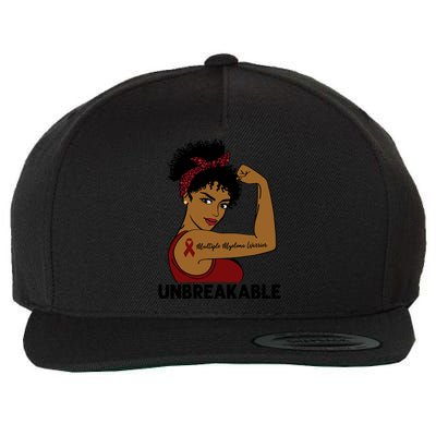 Multiple Myeloma Warrior Black Unbreakable Awareness Gift Wool Snapback Cap