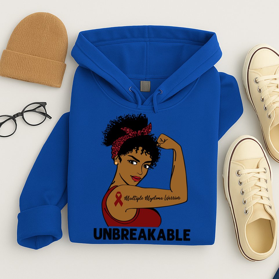 Multiple Myeloma Warrior Black Unbreakable Awareness Gift Hoodie