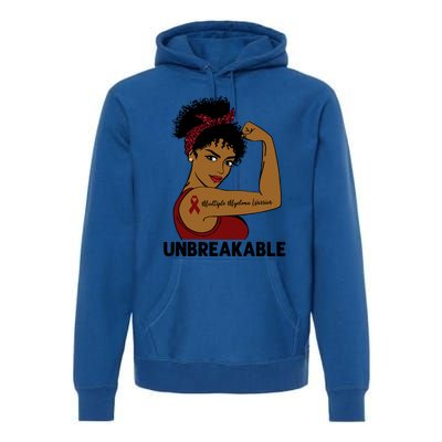 Multiple Myeloma Warrior Black Unbreakable Awareness Gift Premium Hoodie