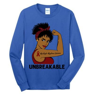 Multiple Myeloma Warrior Black Unbreakable Awareness Gift Tall Long Sleeve T-Shirt