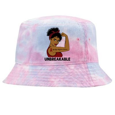 Multiple Myeloma Warrior Black Unbreakable Awareness Gift Tie-Dyed Bucket Hat