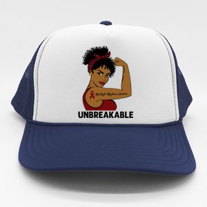 Multiple Myeloma Warrior Black Unbreakable Awareness Gift Trucker Hat