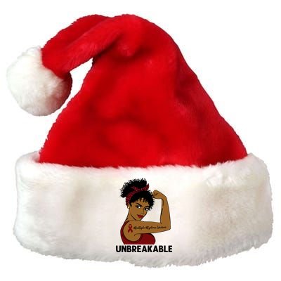 Multiple Myeloma Warrior Black Unbreakable Awareness Gift Premium Christmas Santa Hat