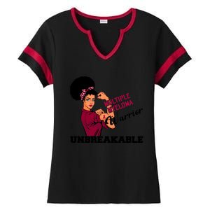 Multiple Myeloma Warrior Unbreakable African American Cool Gift Ladies Halftime Notch Neck Tee