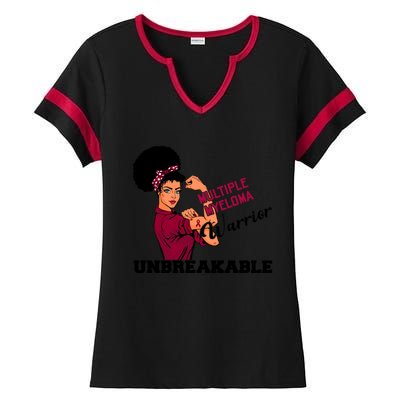 Multiple Myeloma Warrior Unbreakable African American Cool Gift Ladies Halftime Notch Neck Tee