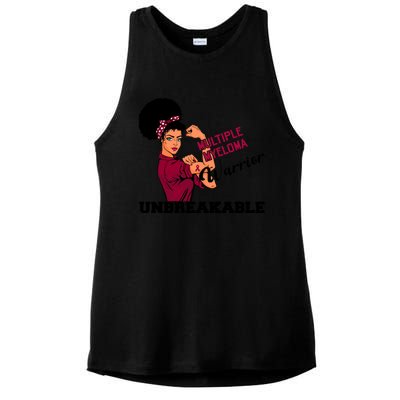 Multiple Myeloma Warrior Unbreakable African American Cool Gift Ladies PosiCharge Tri-Blend Wicking Tank