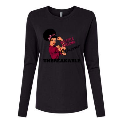 Multiple Myeloma Warrior Unbreakable African American Cool Gift Womens Cotton Relaxed Long Sleeve T-Shirt