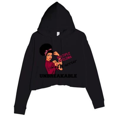 Multiple Myeloma Warrior Unbreakable African American Cool Gift Crop Fleece Hoodie