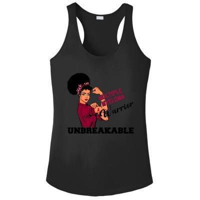 Multiple Myeloma Warrior Unbreakable African American Cool Gift Ladies PosiCharge Competitor Racerback Tank