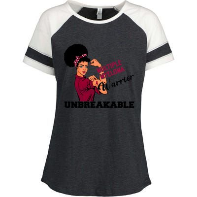 Multiple Myeloma Warrior Unbreakable African American Cool Gift Enza Ladies Jersey Colorblock Tee