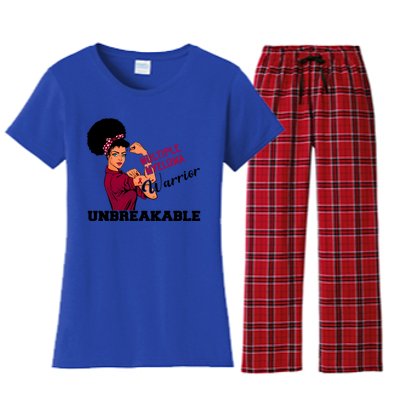 Multiple Myeloma Warrior Unbreakable African American Cool Gift Women's Flannel Pajama Set