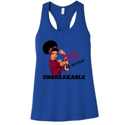 Multiple Myeloma Warrior Unbreakable African American Cool Gift Women's Racerback Tank