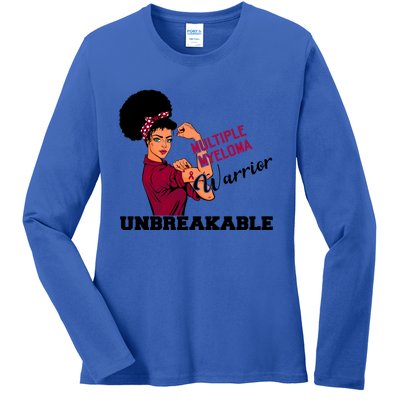 Multiple Myeloma Warrior Unbreakable African American Cool Gift Ladies Long Sleeve Shirt