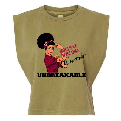 Multiple Myeloma Warrior Unbreakable African American Cool Gift Garment-Dyed Women's Muscle Tee