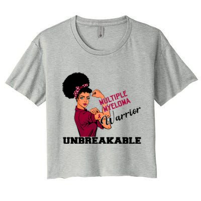 Multiple Myeloma Warrior Unbreakable African American Cool Gift Women's Crop Top Tee