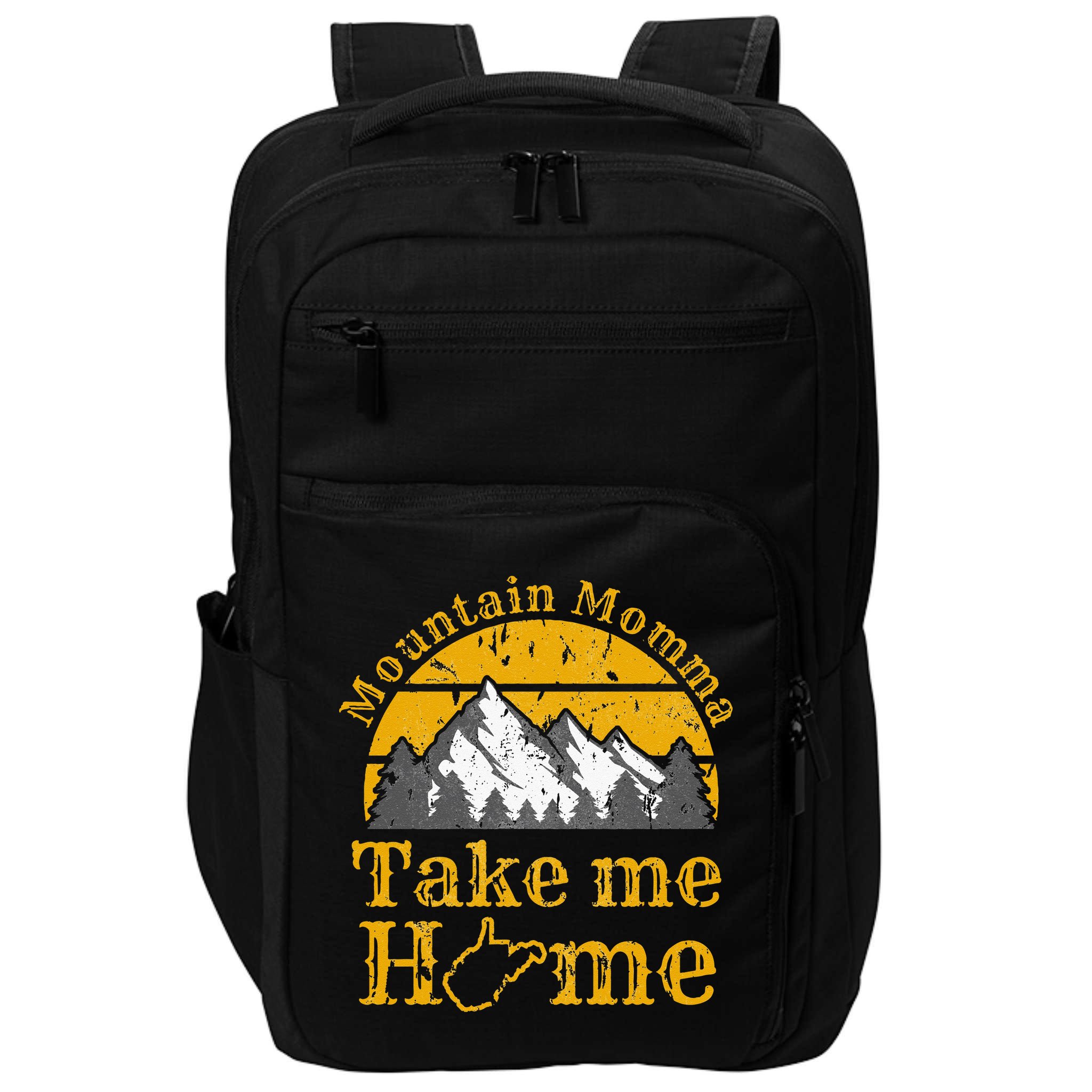 Mountain Momma West Virginia Take Me Home WV Map Mountains Impact Tech Backpack