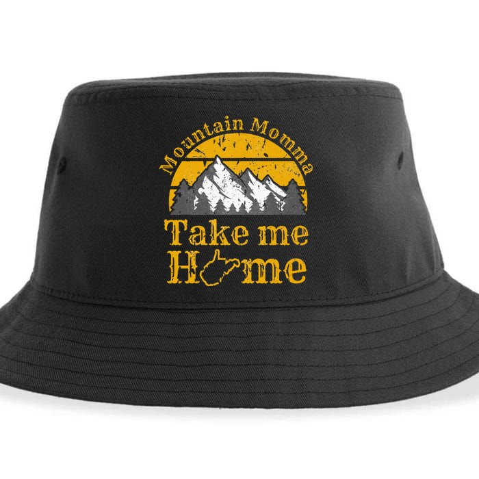 Mountain Momma West Virginia Take Me Home WV Map Mountains Sustainable Bucket Hat