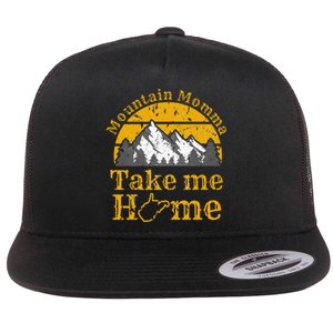 Mountain Momma West Virginia Take Me Home WV Map Mountains Flat Bill Trucker Hat