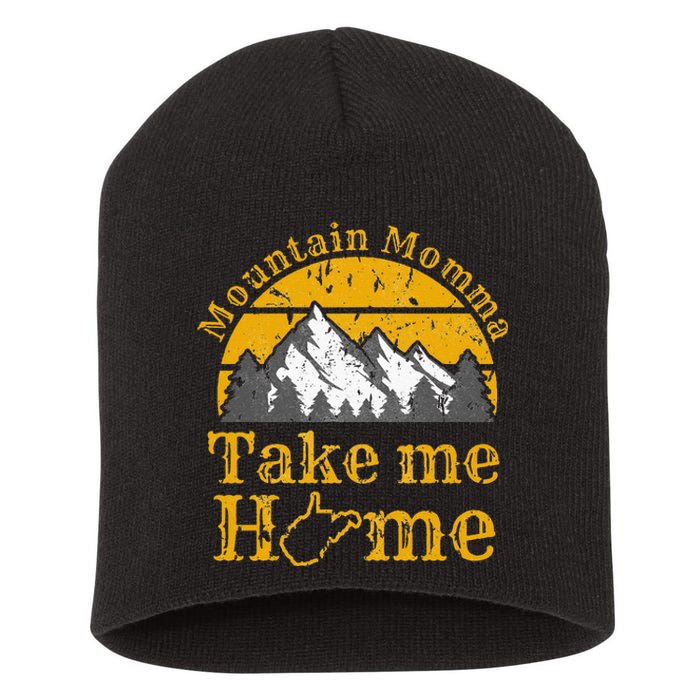 Mountain Momma West Virginia Take Me Home WV Map Mountains Short Acrylic Beanie