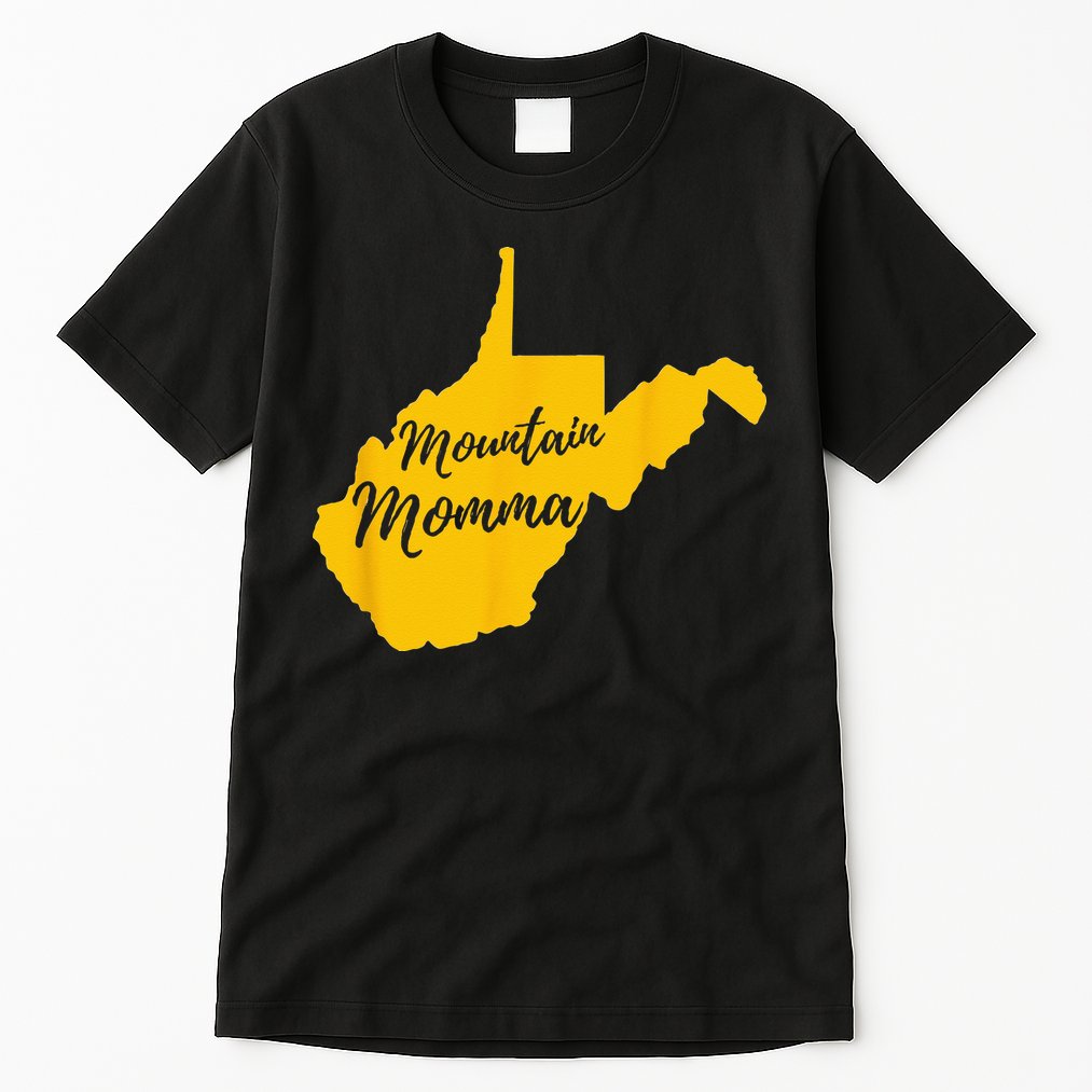 Mountain Momma West Virginia State Map Tall T-Shirt