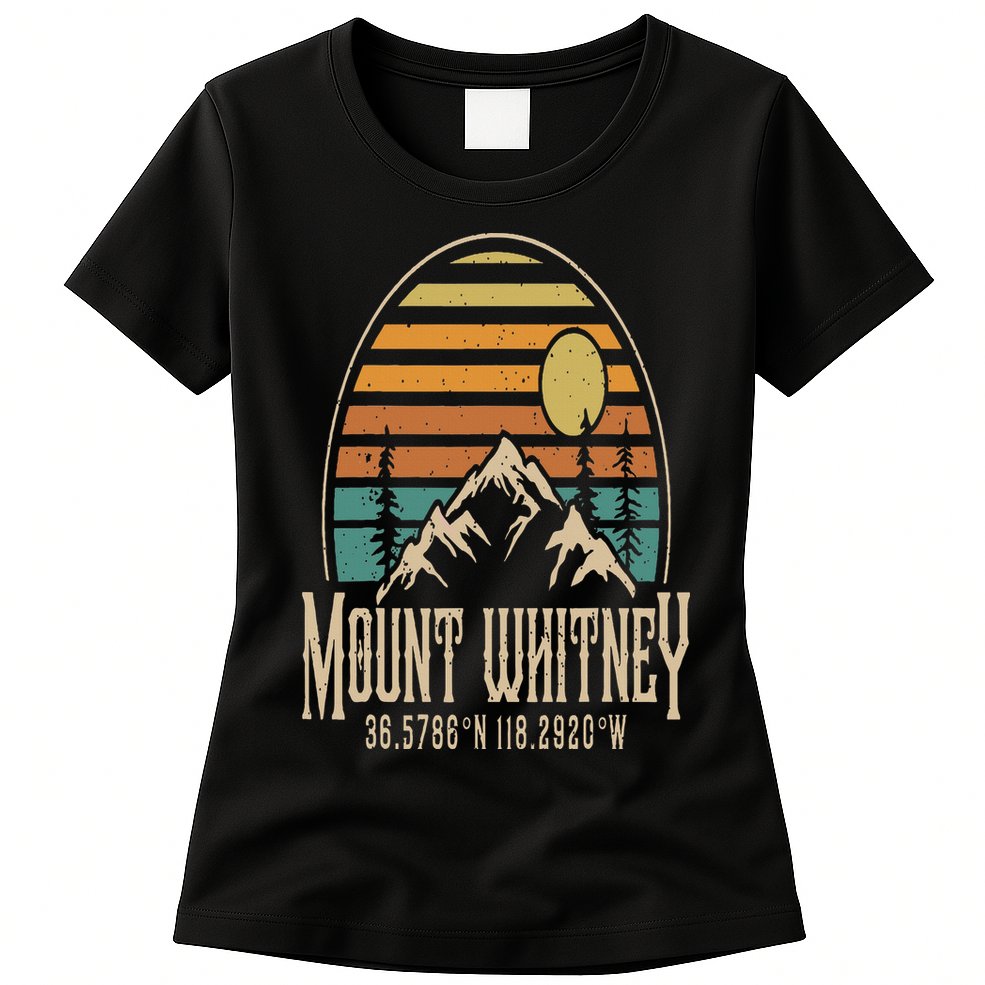 Mountain Mt. Whitney California Hiking Camping Mount Whitney Womens T-Shirt