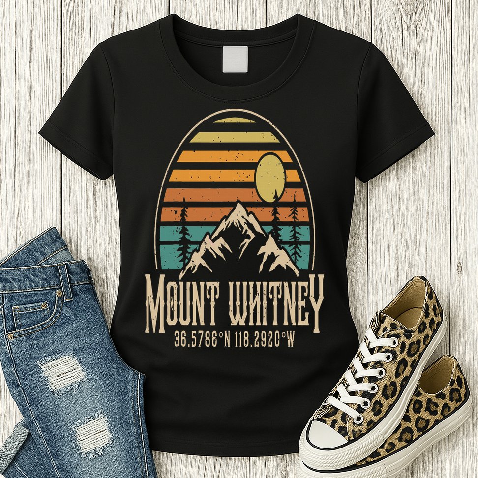 Mountain Mt. Whitney California Hiking Camping Mount Whitney Womens T-Shirt