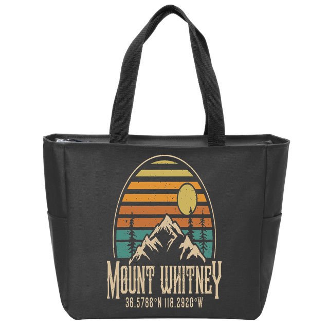 Mountain Mt. Whitney California Hiking Camping Mount Whitney Zip Tote Bag