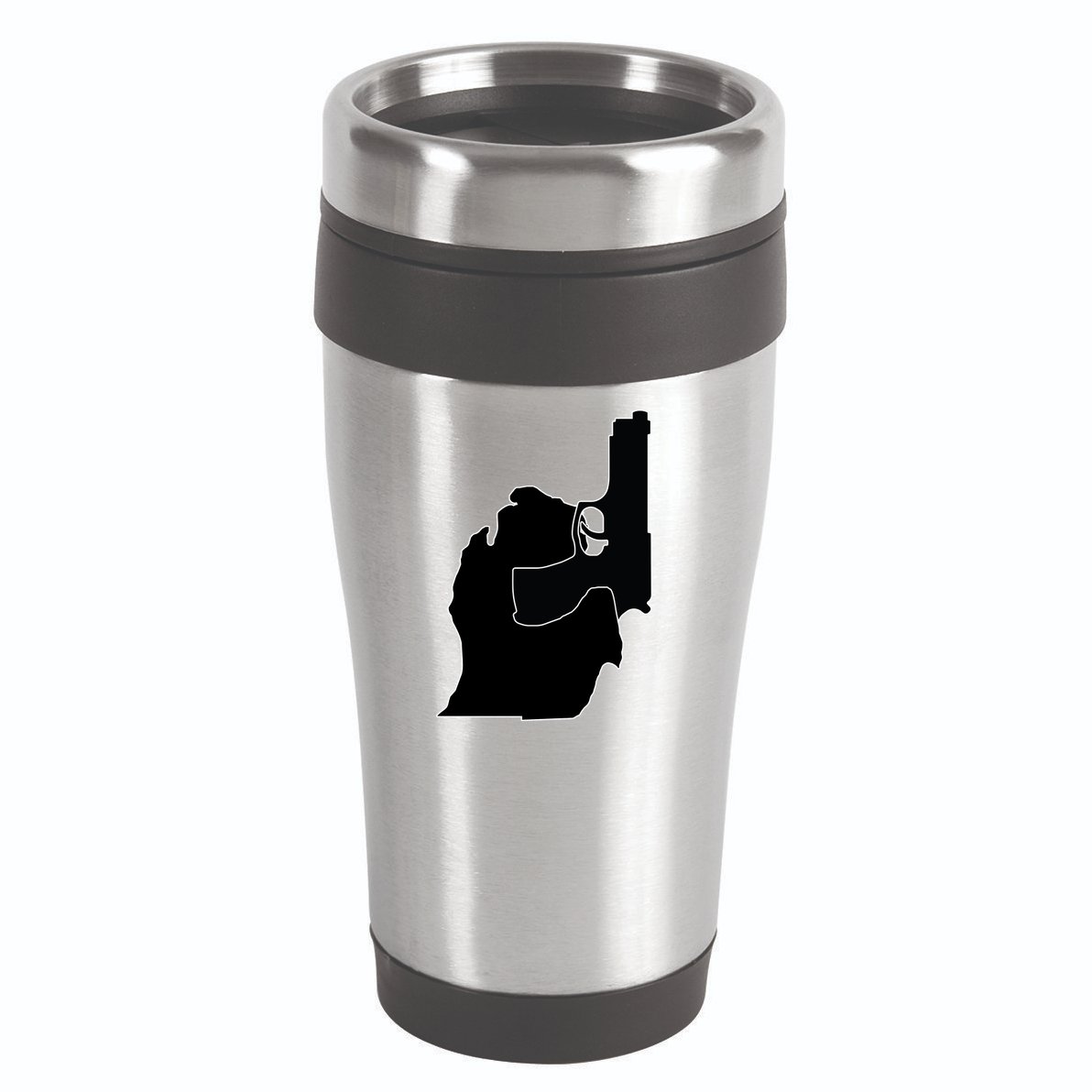Michigan Mitten With Gun Design 16oz Travel Tumbler