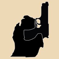 Michigan Mitten With Gun Design Drawstring Bag