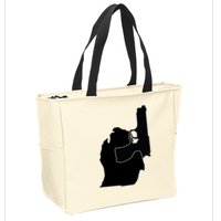Michigan Mitten With Gun Design Zip Tote Bag