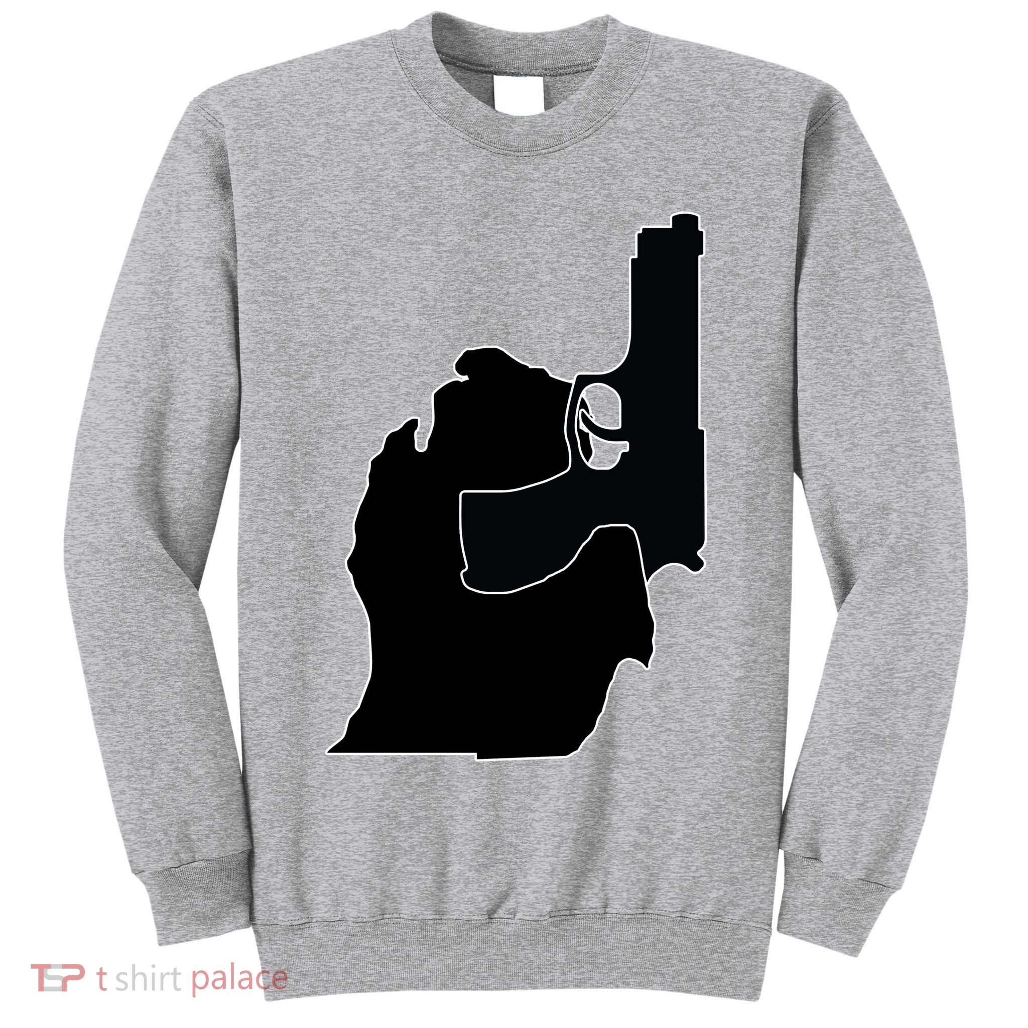 Michigan Mitten With Gun Design Tall Sweatshirt