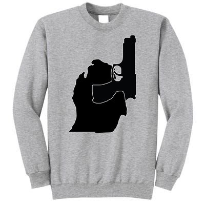 Michigan Mitten With Gun Design Tall Sweatshirt