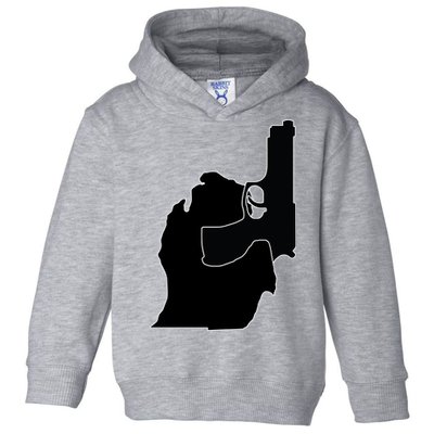 Michigan Mitten With Gun Design Toddler Hoodie
