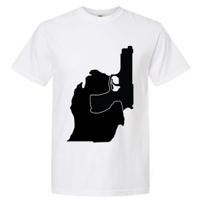 Michigan Mitten With Gun Design Garment-Dyed Heavyweight T-Shirt