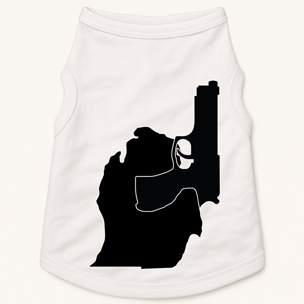Michigan Mitten With Gun Design Doggie Tank