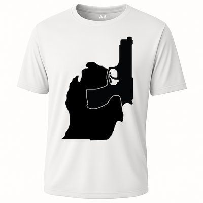 Michigan Mitten With Gun Design Performance Shirt