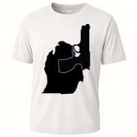 Michigan Mitten With Gun Design Cooling Performance Crew T-Shirt