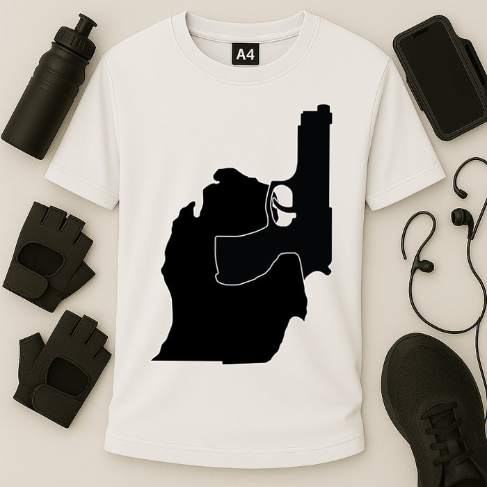 Michigan Mitten With Gun Design Cooling Performance Crew T-Shirt